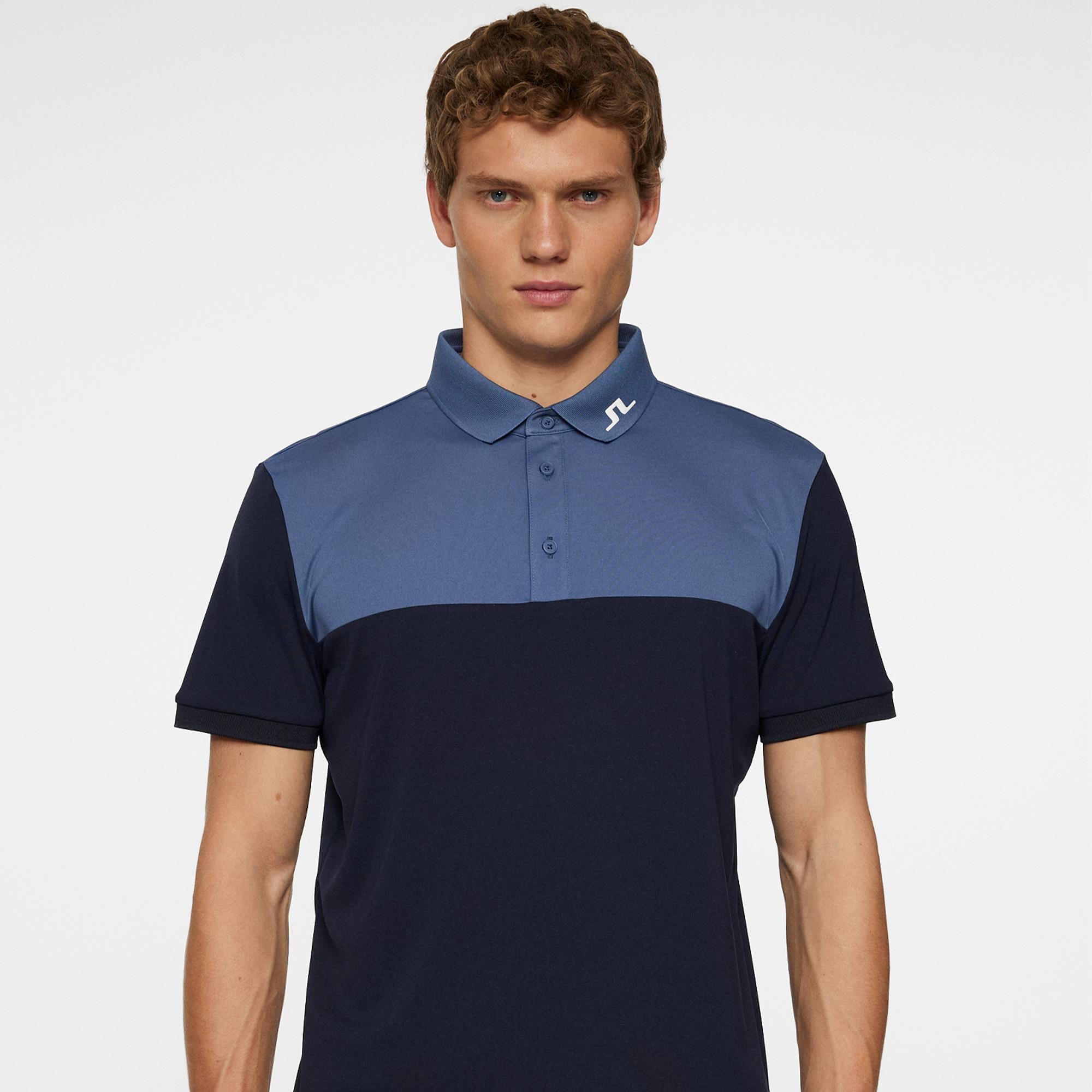 J Lindeberg Jeff Mens Golf Polo Shirt Navy